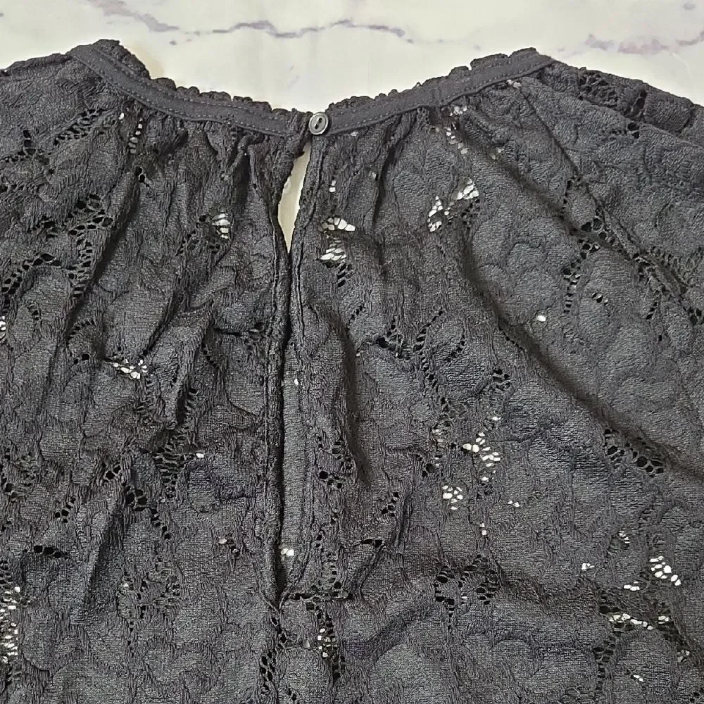 Free People Black Lace Blouse
